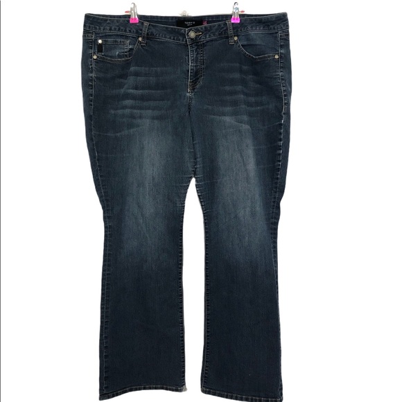 Torrid Denim Jeans Slim Boot Cut Worn Hem Plus 24 - Picture 2 of 11